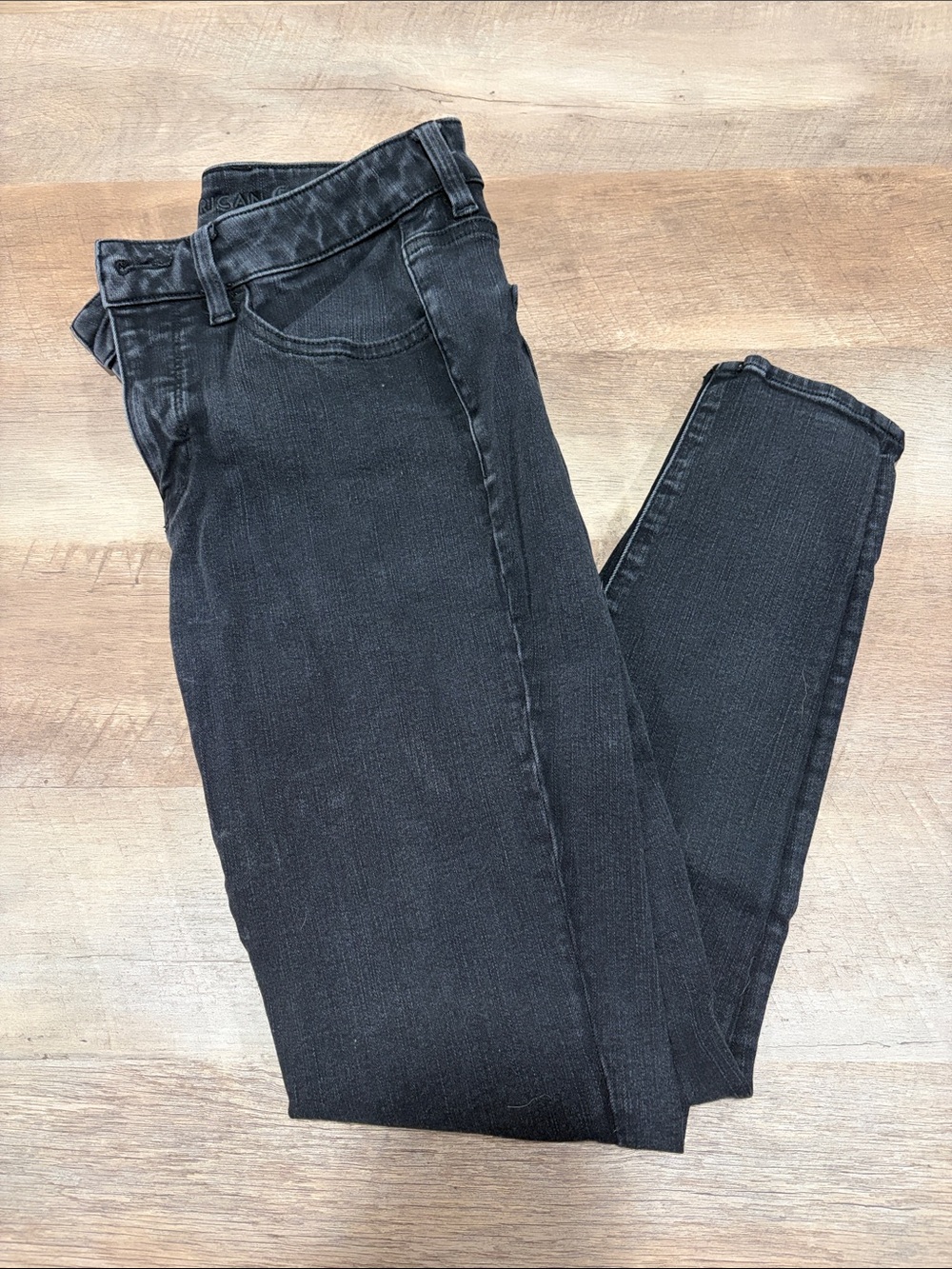 American Eagle Outfitters Washed Black High-Rise Jegging